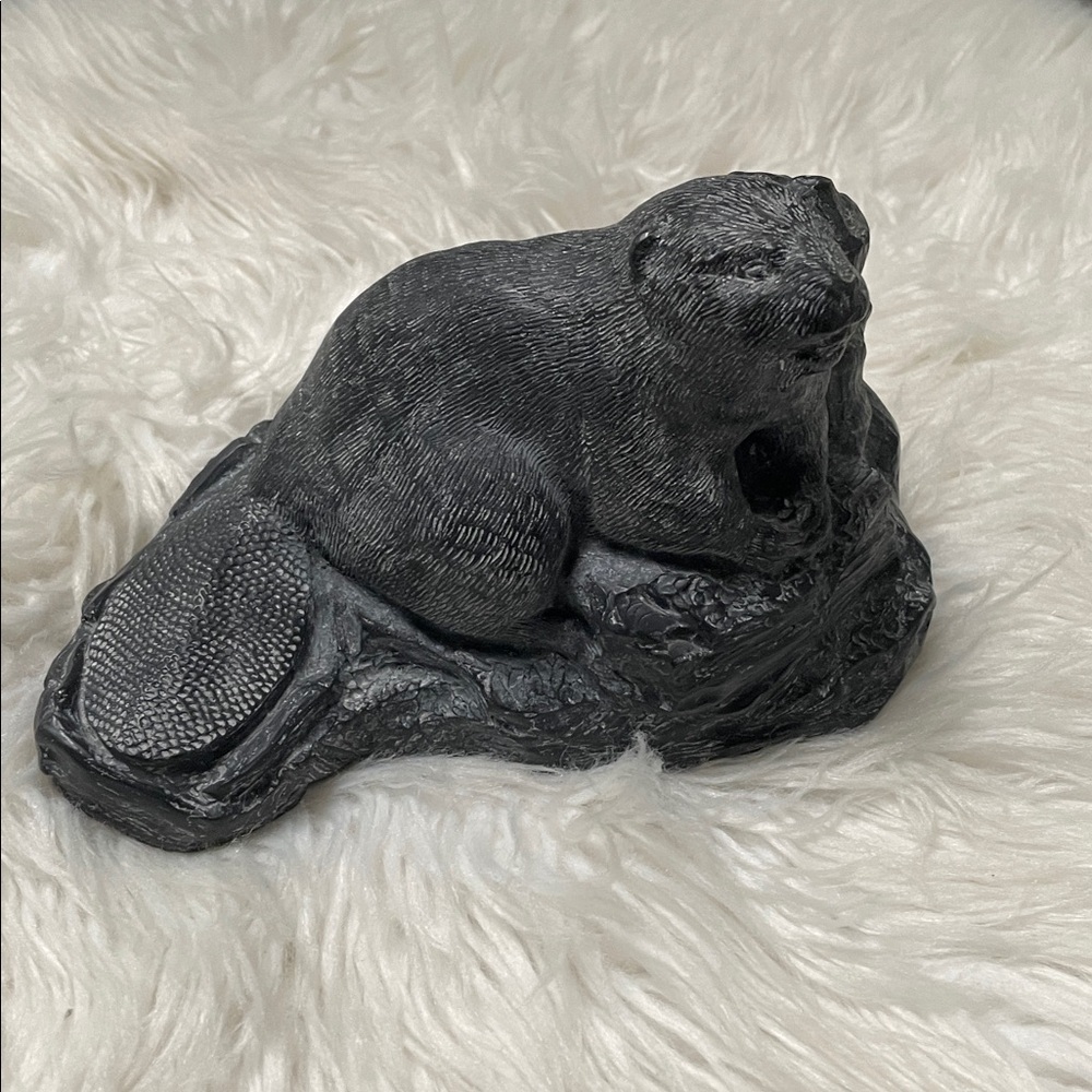 Vintage Soapstone Beaver Sculpture Figurine
